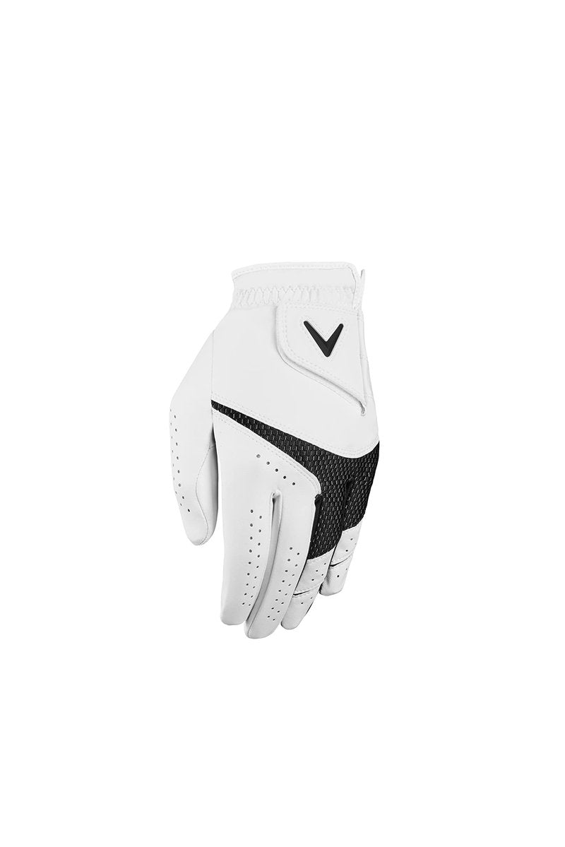 Callaway Golf Weather Spann Glove (Worn on Right Hand,White,Large,Cadet (Short Fingers))