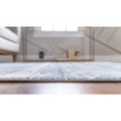 Unique Loom Portland Collection Southwestern Inspired Striped Tone-on-Tone Area Rug (10' 0 x 14' 0 Rectangular, Blue/ Gray)