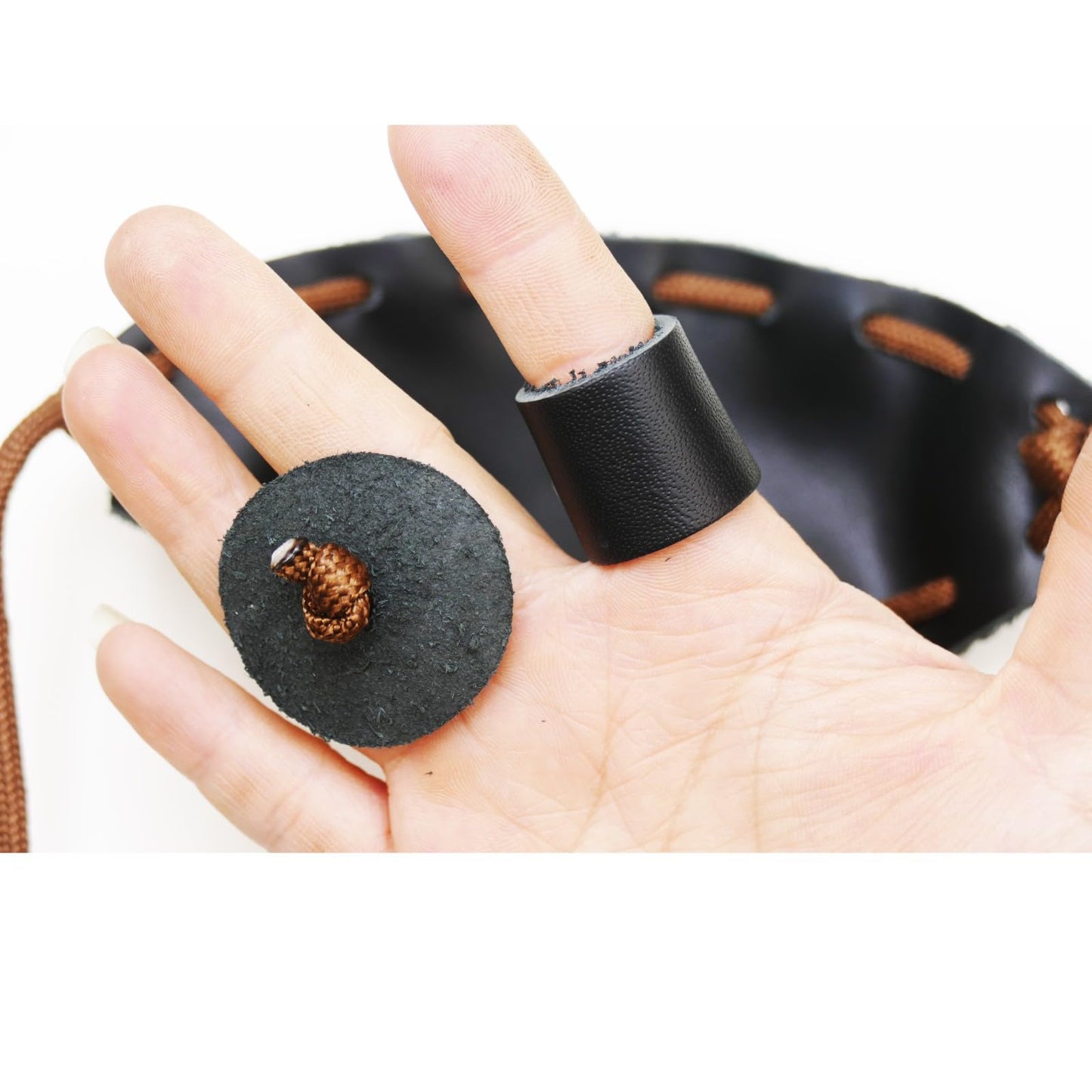 2 Packs Leather Shepherd Sling Handmade Paracord Shepherds Sling Rock Thrower Old-Fashioned Slingshot Dog Ball Launcher