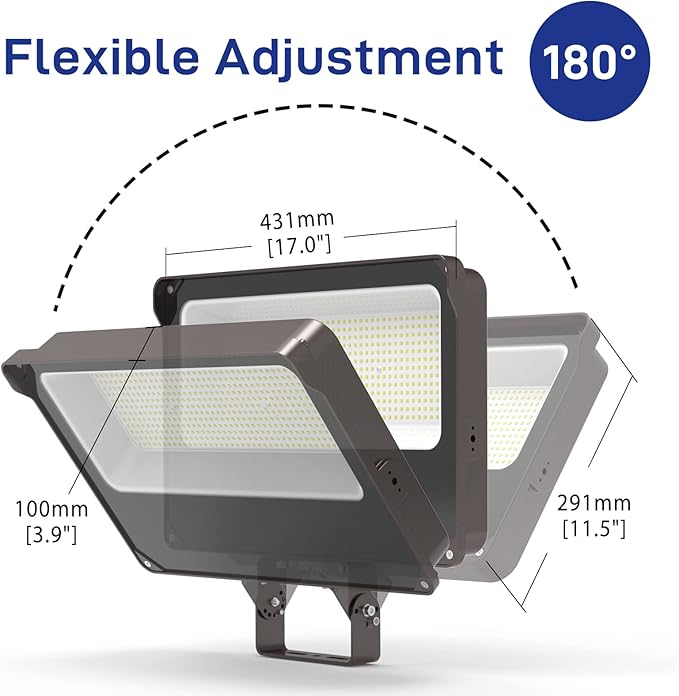 HYPERLITE LED Flood Light 240W 28800LM 5000K Daylight IP65 Waterproof Outdoor Floodlights UL Certified for Court,Garden,Warehouse