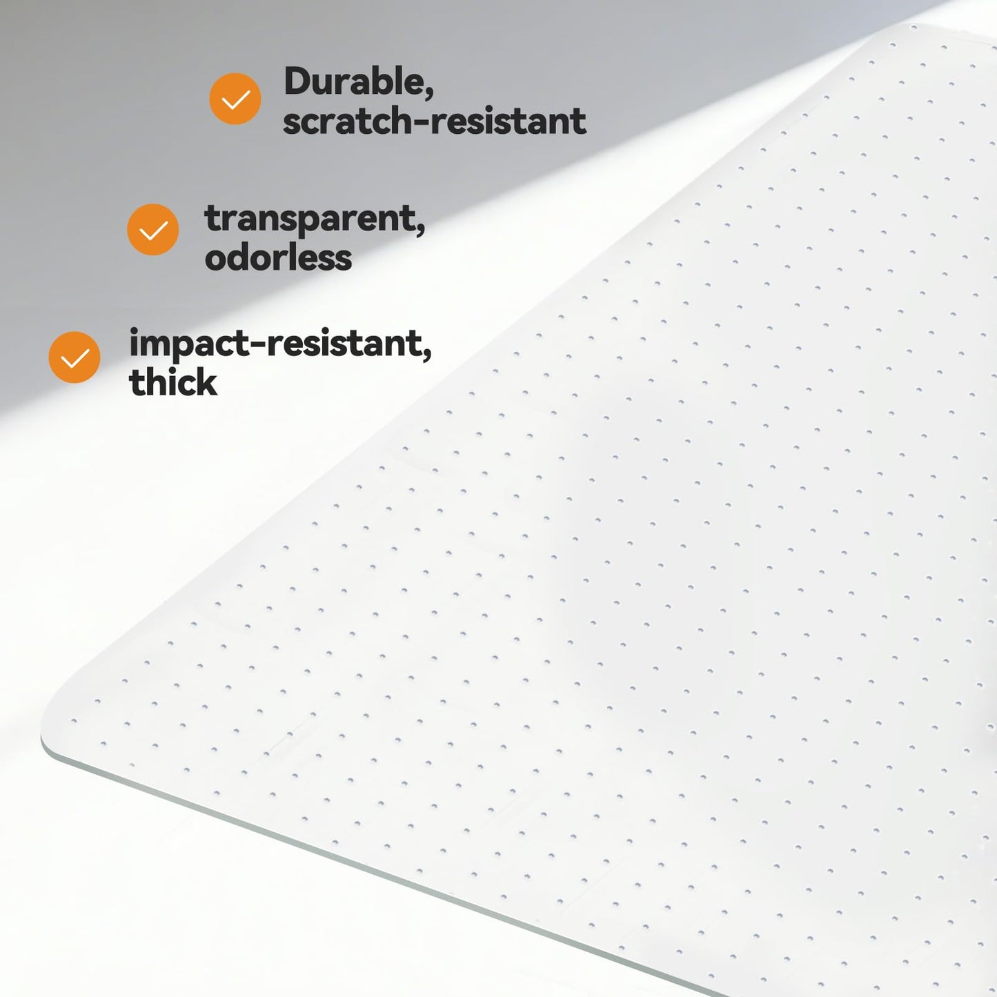 IMEASON Office Chair Mat for Carpet Floor, Flat Shipping Heavy Duty Rolling Chair Mats, Under Computer Desk Protector Floor Mat, Smooth Glide Hard Plastic Clear ChairMat (36x48 Inch)