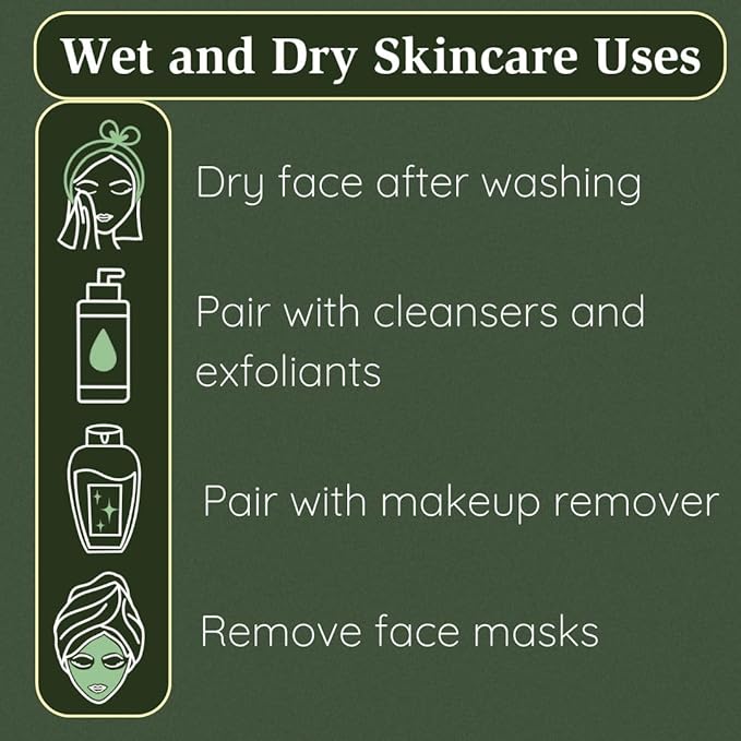 Clean Facial Towels for Sensitive Skin, 100% USDA Biobased Face Towels