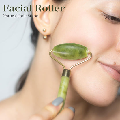BAIMEI Jade Roller & Gua Sha, Face Roller, Facial Beauty Roller Skin Care Tools, Self Care Gift for Men Women, Massager for Face, Eyes, Neck, Relieve Fine Lines and Wrinkles - Rose Quartz