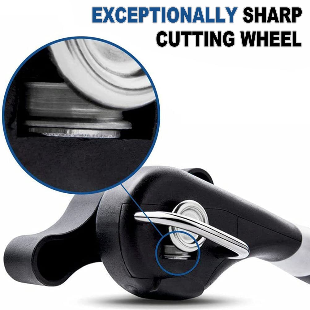 PAKITNER- Safe Cut Can Opener, Smooth Edge Can Opener - Handheld Easy Turn Knob, Manual Can Opener, Ergonomic Smooth Edge, Food Grade Stainless Steel Cutting Tool for Kitchen & Restaurant