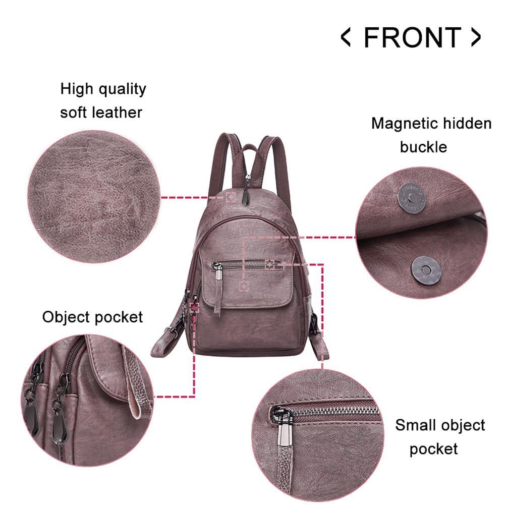 Small Backpack Purse for Women Fashion PU Leather Backpack Convertible Ladies Sling Bag