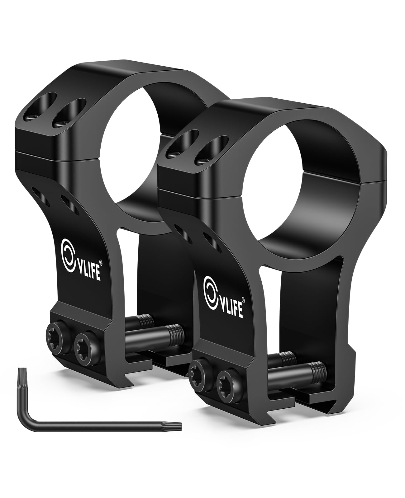CVLIFE 1 inch Dovetail Scope Rings Mount for 3/8 inch or 11mm Dovetail Rails - High Profile 1" Rifle Scope Mount with See Through Base - 2 Pieces