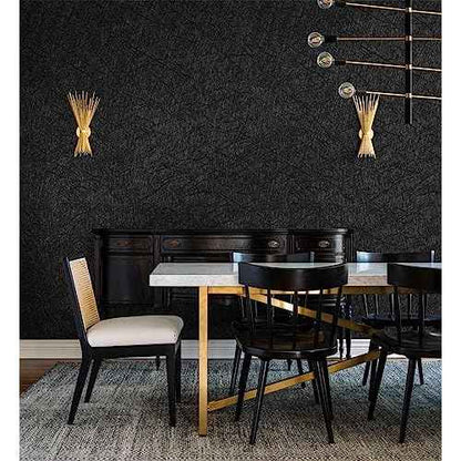 GloryTik Black Silk Wallpaper Peel and Stick Black Textured Embossed Self Adhesive Contact Paper Removable Thicken Wallpaper for Living Room Cabinet Kitchen Decoration Vinyl Roll 17.3"X78.7"