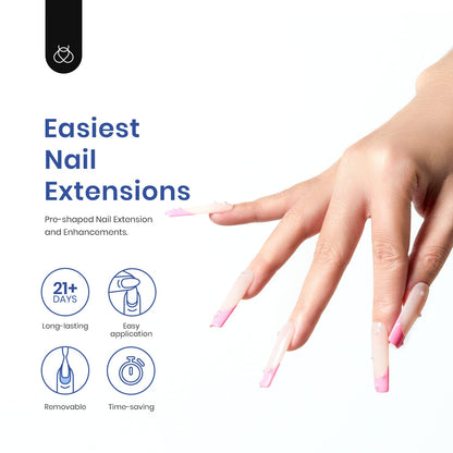 Beetles Gel Nail Extension Kit Almond Shape, Easy 9 in 1 Glue Uv Led Set Etch X Nail Tips Short Almond Half Matte Tips, Gift for Women & Girls, 504 pcs