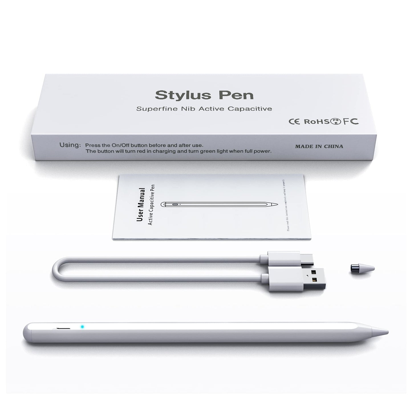 Stylus Pen for Touchscreen, Compatible for Android & iOS Phones/Tablet, Fast Charge Universal Stylus Pen for i-Phone, i-Pad, Tab A9+, High Sensitivity & Precision Stylist Pencil for Writing/Drawing