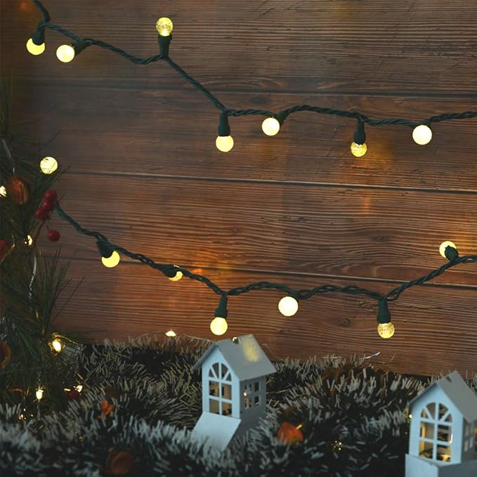 Globe String Lights, 70 LED Mix-Ball Fairy Lights Plug in UL Listed Christmas Tree Lights 19Ft Christmas Outdoor Indoor Fairy Lights for Bedroom Tree Patio Party Garden Wedding, Warm White