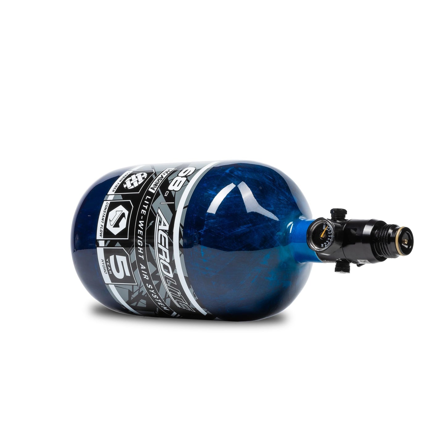 HK Army HSTL HPA Air System - 68ci/4500psi Lightweight Carbon Fiber Tank with 800psi Regulator for Paintball & Airsoft Gear - Blue