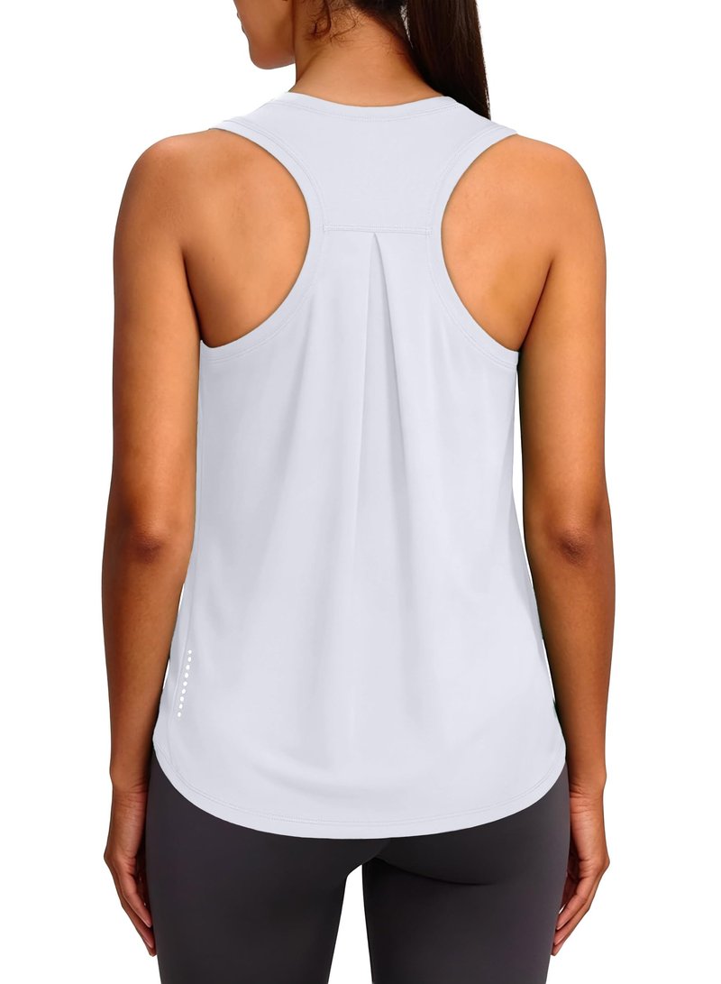 XIEERDUO Womens High Neck Tops Workout Tank Tops Woman Sleeveless Shirts for Women White M