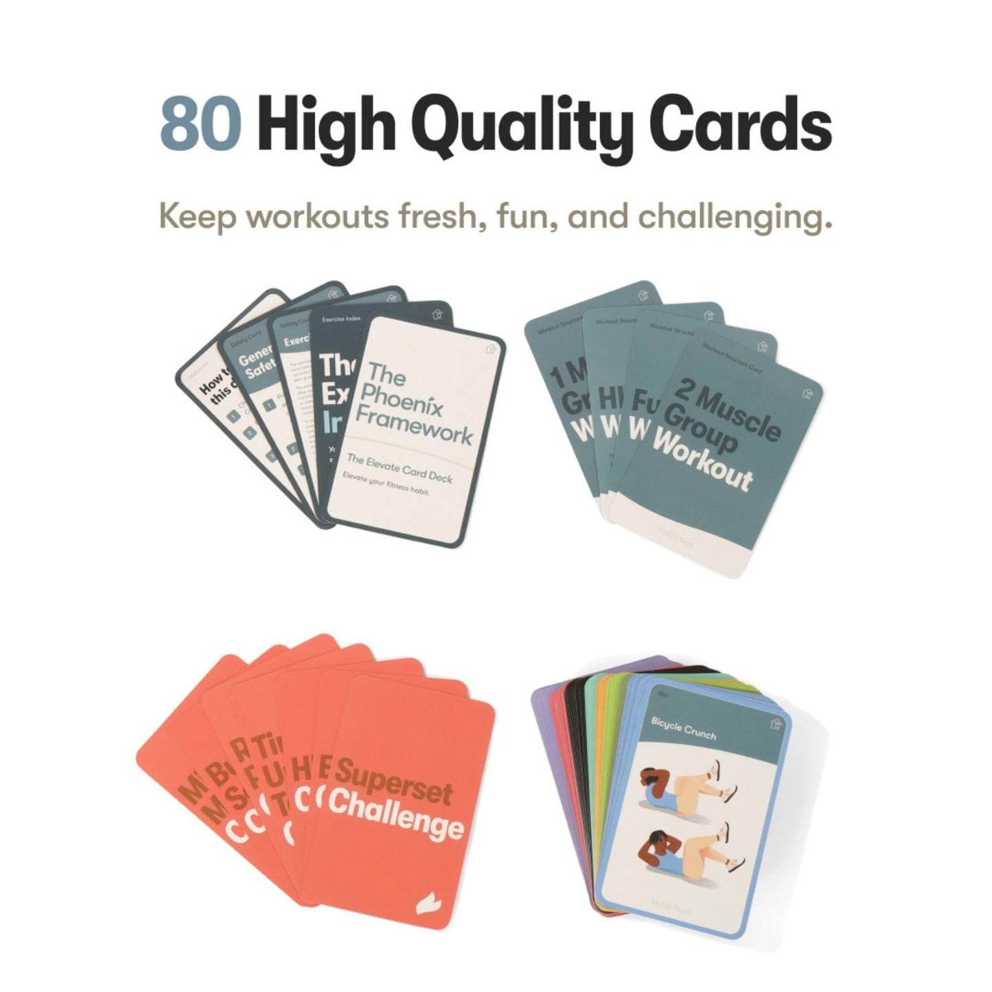 Bodyweight Transformation Journal and Elevate Exercise Cards. Complete Fitness System with Effective Bodyweight Exercises in a Card Deck. No Equipment Needed. #1 At home Fitness Journal/Fitness Planner for Women & Men.