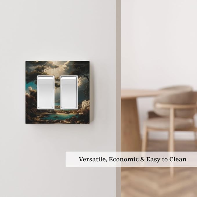 Decorative Art Light Switch Covers Sunburst Over the Wilderness 2 Gang Dual Rocker Outlet Switch plate Faceplate GFCI for Home Decor