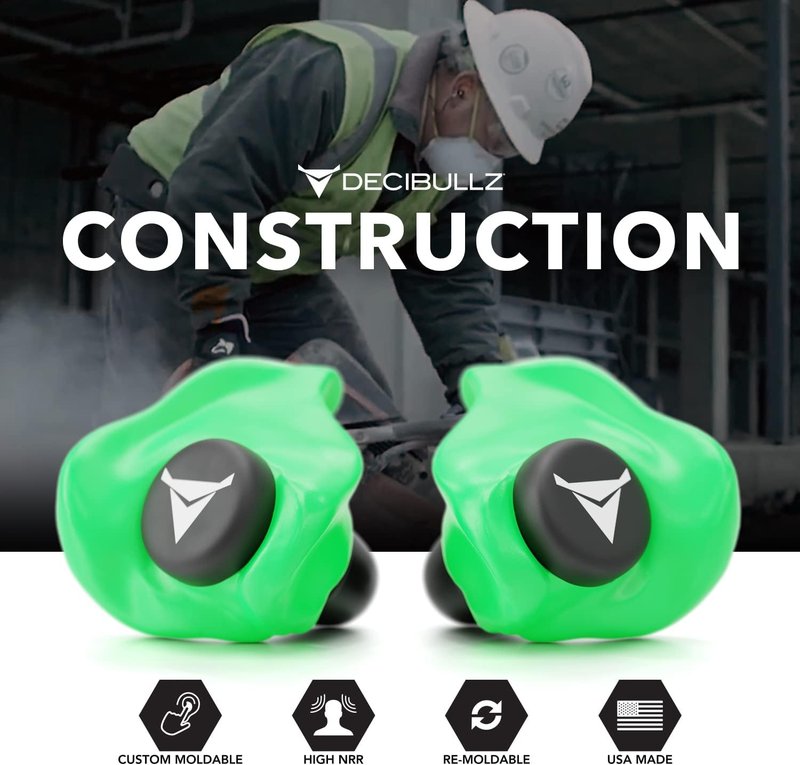 Decibullz Custom Molded Earplugs - 31dB Noise Reduction | Comfortable Hearing Protection for Shooting, Travel, and Concerts
