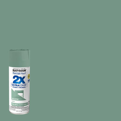 Rust-Oleum 383201 Painter's Touch 2X Ultra Cover Spray Paint, 12 oz, Satin Eucalyptus
