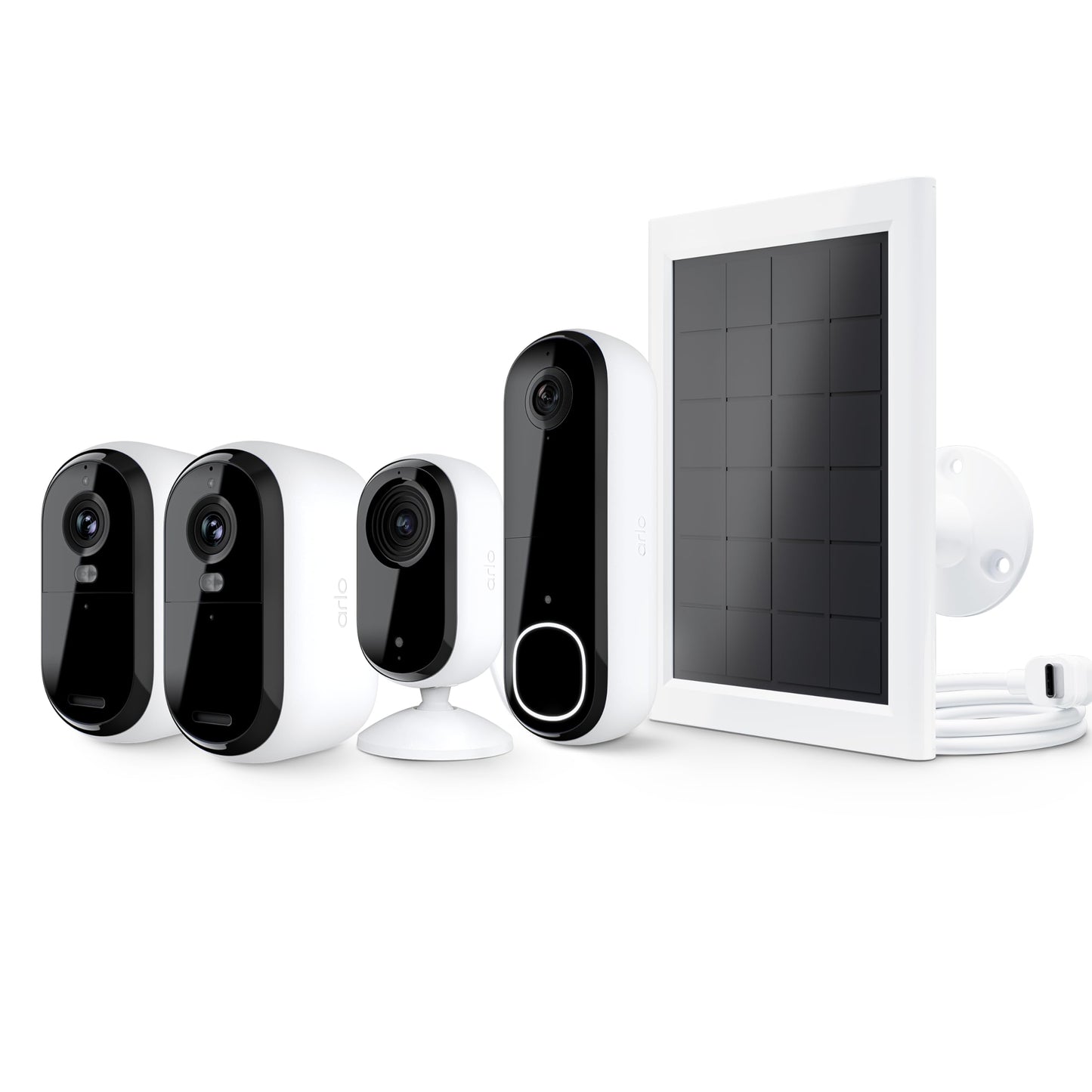 Arlo Essential Security Camera 2K | Outdoor - Indoor | 2nd Gen | Wireless with Spotlight, 2-Way Audio, Color Night Vision, Live Stream, Motion Activation, Real Time Notifications - White, 3 Cameras