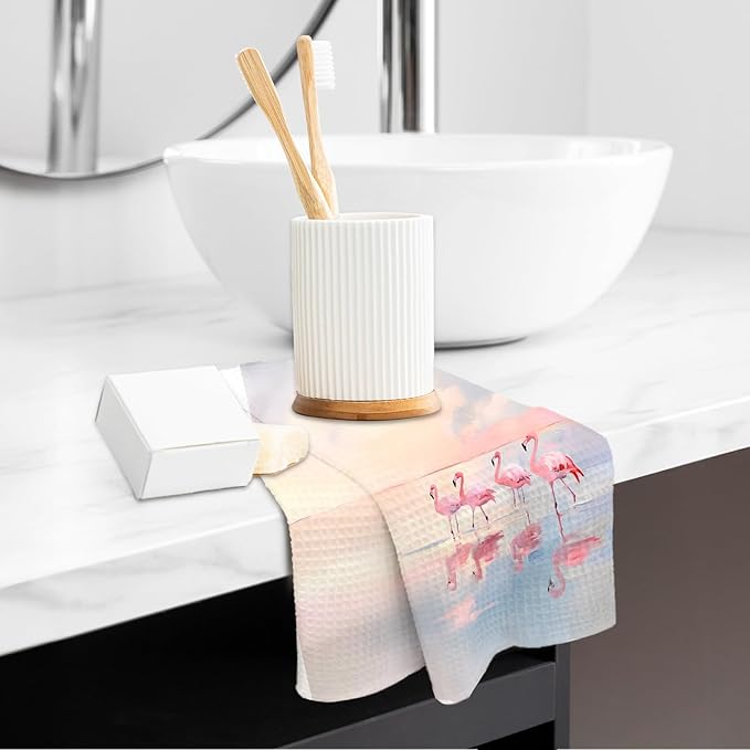 Watercolor Pink Flamingo Kitchen Towels, Flamingo Gifts