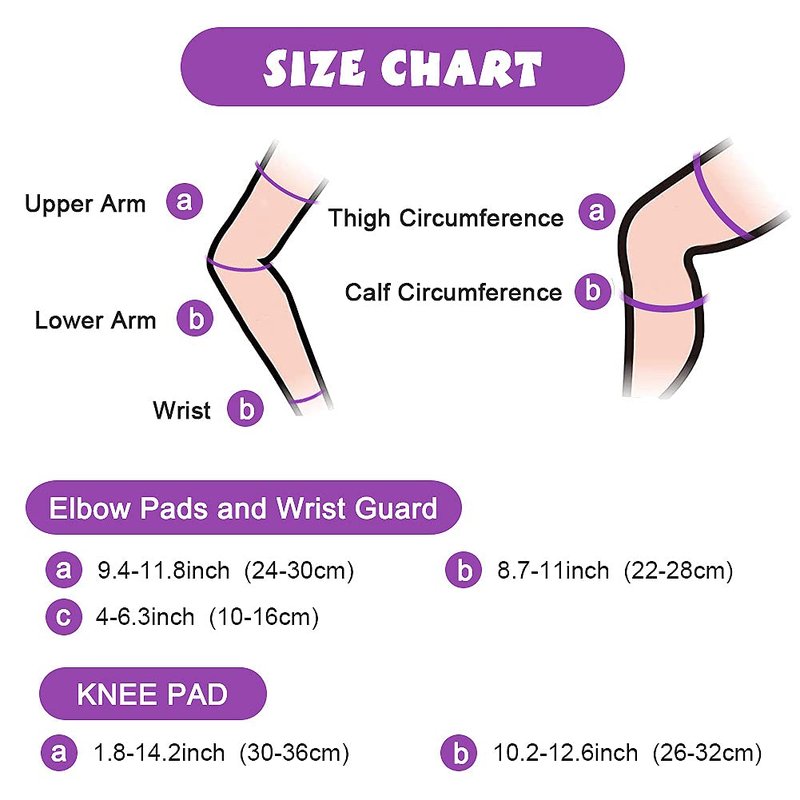 Kids Protective Gear Set Wemfg Knee Pads for Kids 3-8 Years Toddler Knee and Elbow Pads with Wrist Guards 3 in 1 for Skating Cycling Bike Rollerblading Scooter（Purple）
