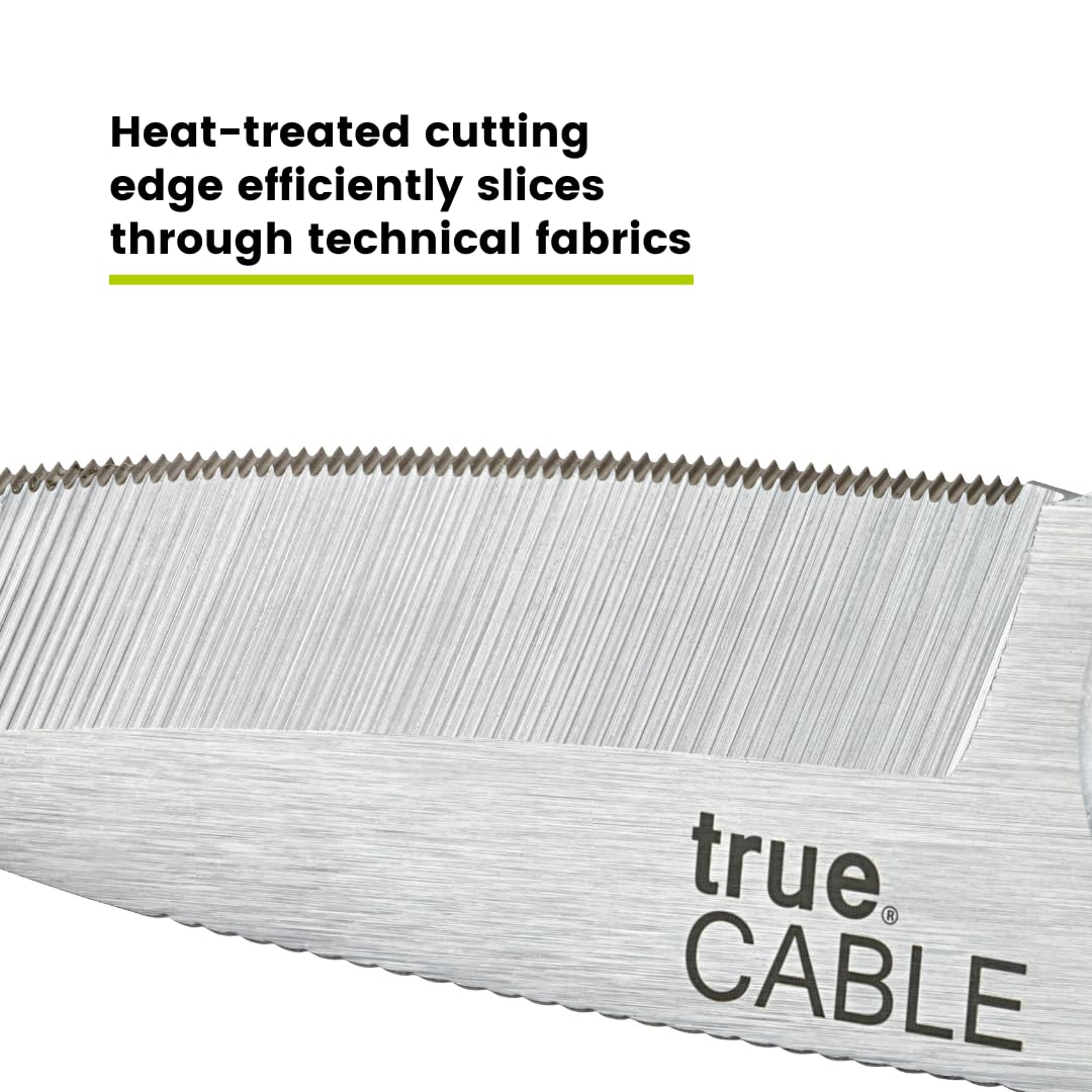 TRUE CABLE Kevlar Shear Scissors, 5.50", Industrial Grade High Carbon Steel, Fiber Optic Cable Cutter for Kevlar, Dyneema, Technora, Carbon Fiber, Fiberglass