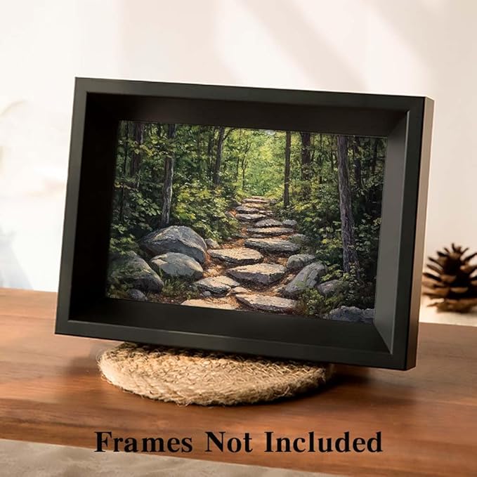 Yesad Nature Wall Art, Forest Path Landscape Wall Decor, Modern Farmhouse Canvas Art Abstract Botanical Canvas Décor Home Decorations for Living Room Bedroom (Unframed,24”x16”, Path)