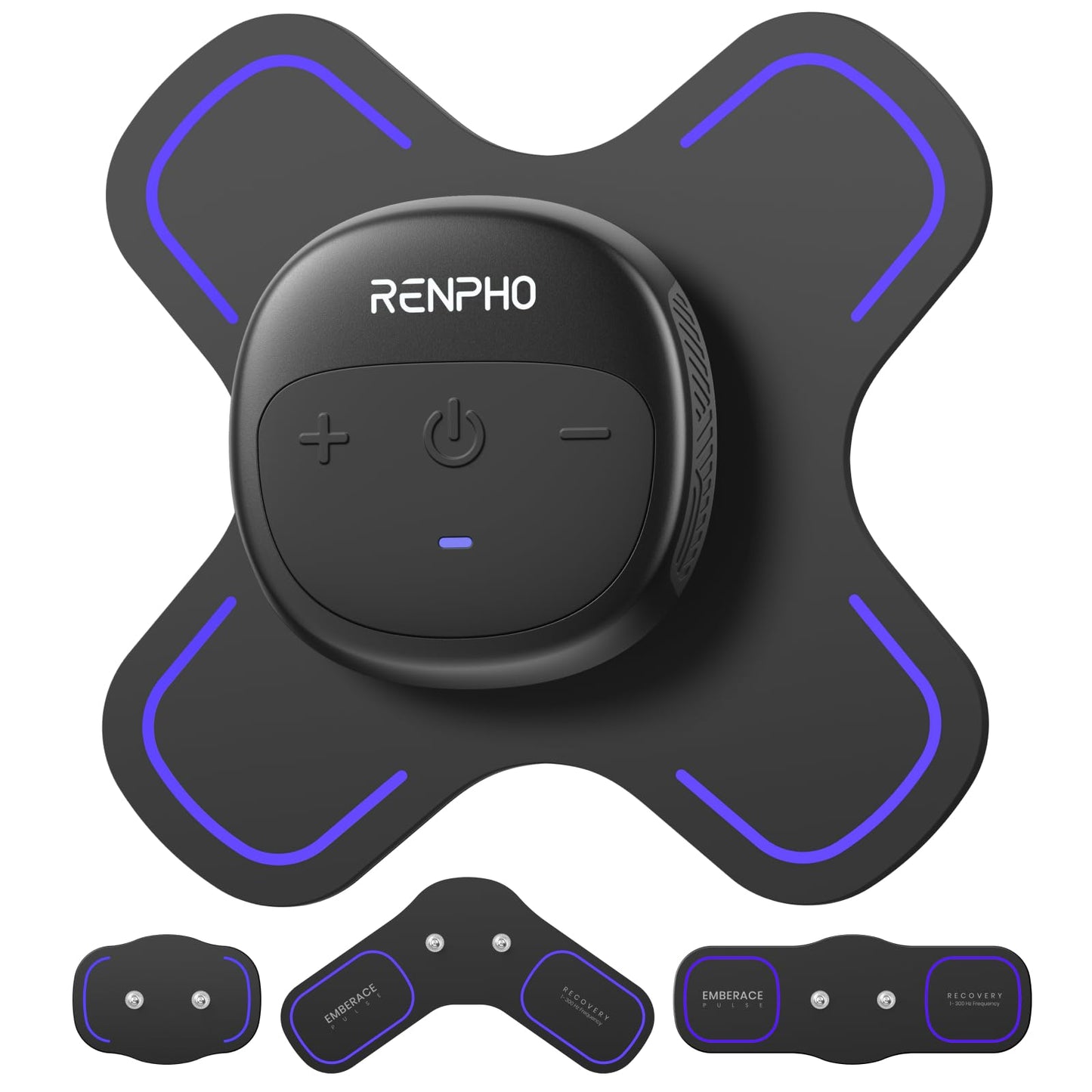 RENPHO Wireless TENS Unit Muscle Stimulator, Portable EMS Muscle Stimulator Machine, Rechargeable TENS Machine Muscle Relaxer for Back, Waist, Shoulders, Legs, 4 Gel Electrode Pads