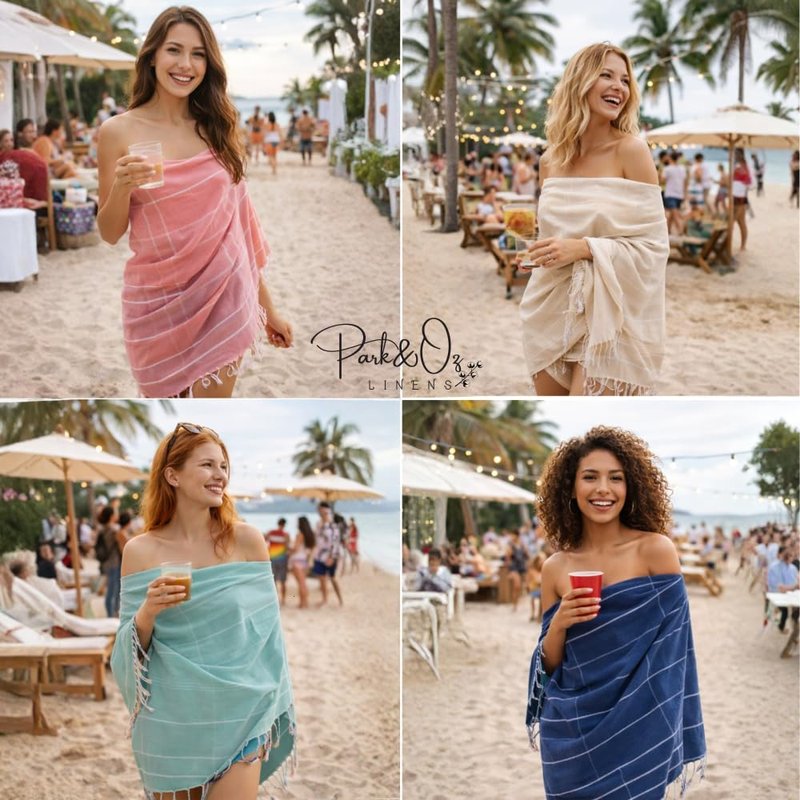 Turkish Beach Towel - Oversized 100% Cotton Quick-Dry & Sand-Free | 72"x40" Ultra-Absorbent Lightweight Pool Towel (White)