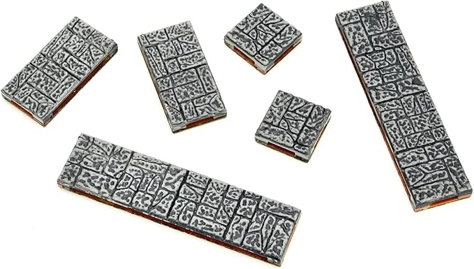 Warlock Tiles: Expansion – 1 in. Dungeon Straight Walls