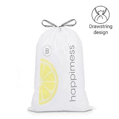 happimess 5.3 Gallon Drawstring Trash Bags, Lemon Scent, Heavy Duty MDPE Liners
