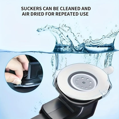 3-in-1 Car Phone Holder, Strongest Suction and Stable Clamp Arm, 360° Adjustable Cell Phone Holders for Car Dashboard Air Vent Windshield, Fits Smartphones (Black)