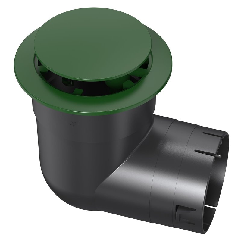 4" Pop Up Drainage Emitter with Elbow, No Adapter Required, Fits 4" PVC D2729 (S&D), 4" SCH40, 4" SDR35, 4" Corrugated Pipe, 3" Corrugated Pipe, Dual-Rod Yard Drain Cover for Downspouts, 1PC