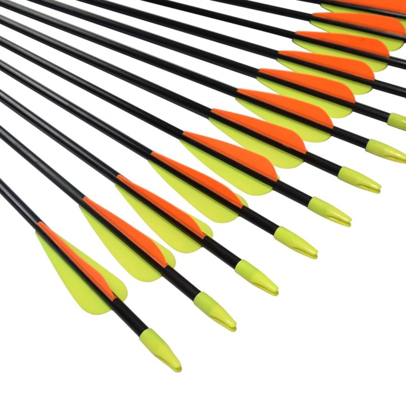 Archery Practice Fiberglass Arrows 28 Inch Target Shooting Safetyglass Recurve Bows Suitable for Youth Woman Beginner 6PCS