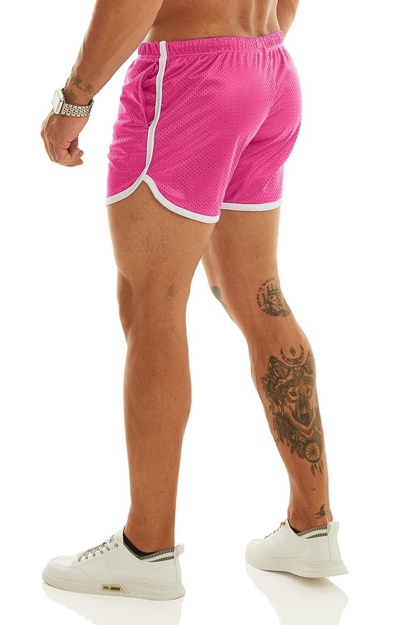 Ouber Men's Fitted Shorts Bodybuilding Workout Gym Running Tight Lifting Shorts with Pockets Green, XXL