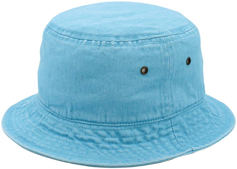 KBM-500 Washed Baby Blue S/M Unisex Washed Cotton Bucket Hat Summer Outdoor Cap