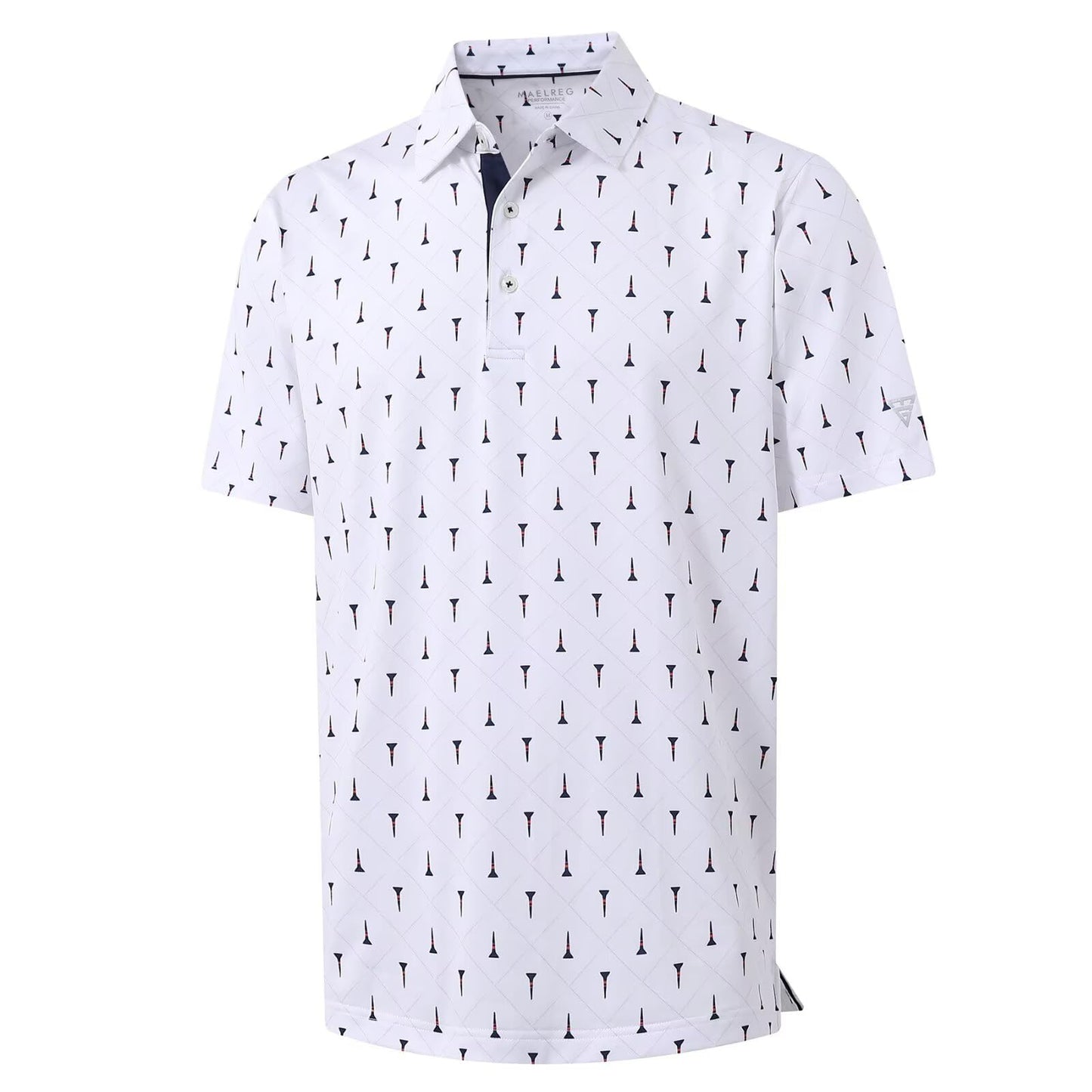 M MAELREG Mens Golf Shirt Short Sleeve Dry Fit Print Moisture Wicking Performance Patterns Collared Polo Shirt