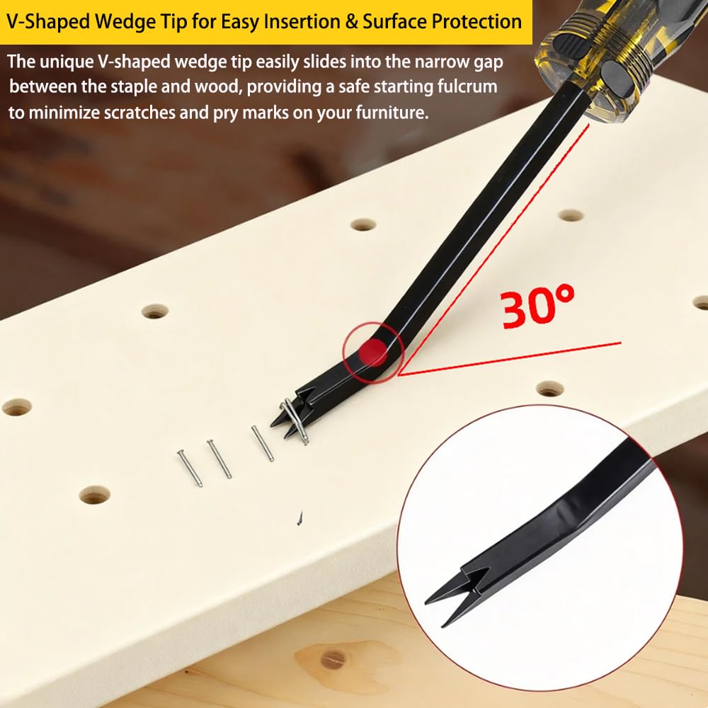 2PCS Staple Remover,Heavy Duty Upholstery Staple removers Puller Removal Tool for Hardwood, Furniture,Construction,Carpet Padding & Window Frames