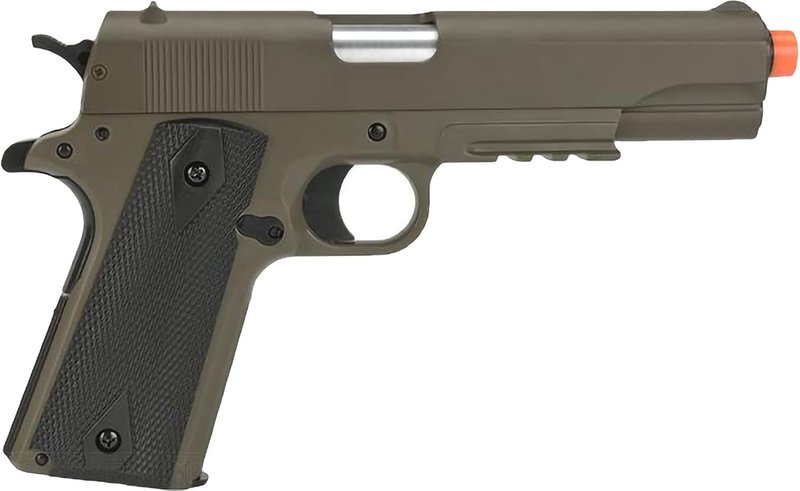 Colt Licensed M1911A1 Full Size Airsoft Spring Pistol - Metal Top | Tan Color