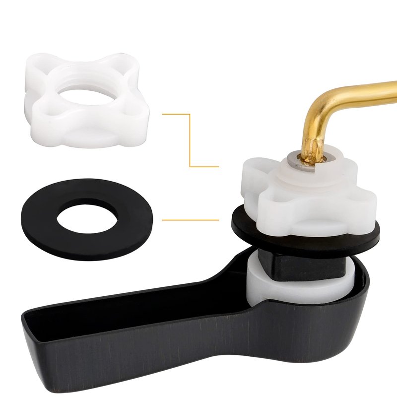Hibbent Universal Metal Side Mount Toilet Handle Replacement Kit, Brass Toilet Flush Tank Lever with Stainless Steel Flapper Chains for Most Toilets, Oil-Rubbed Bronze
