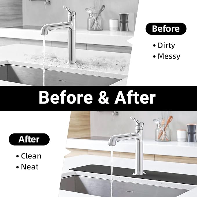 LOPNUR Faucet Mat for Kitchen Sink Protectors, 29 Inch Extra Long Kitchen Sink