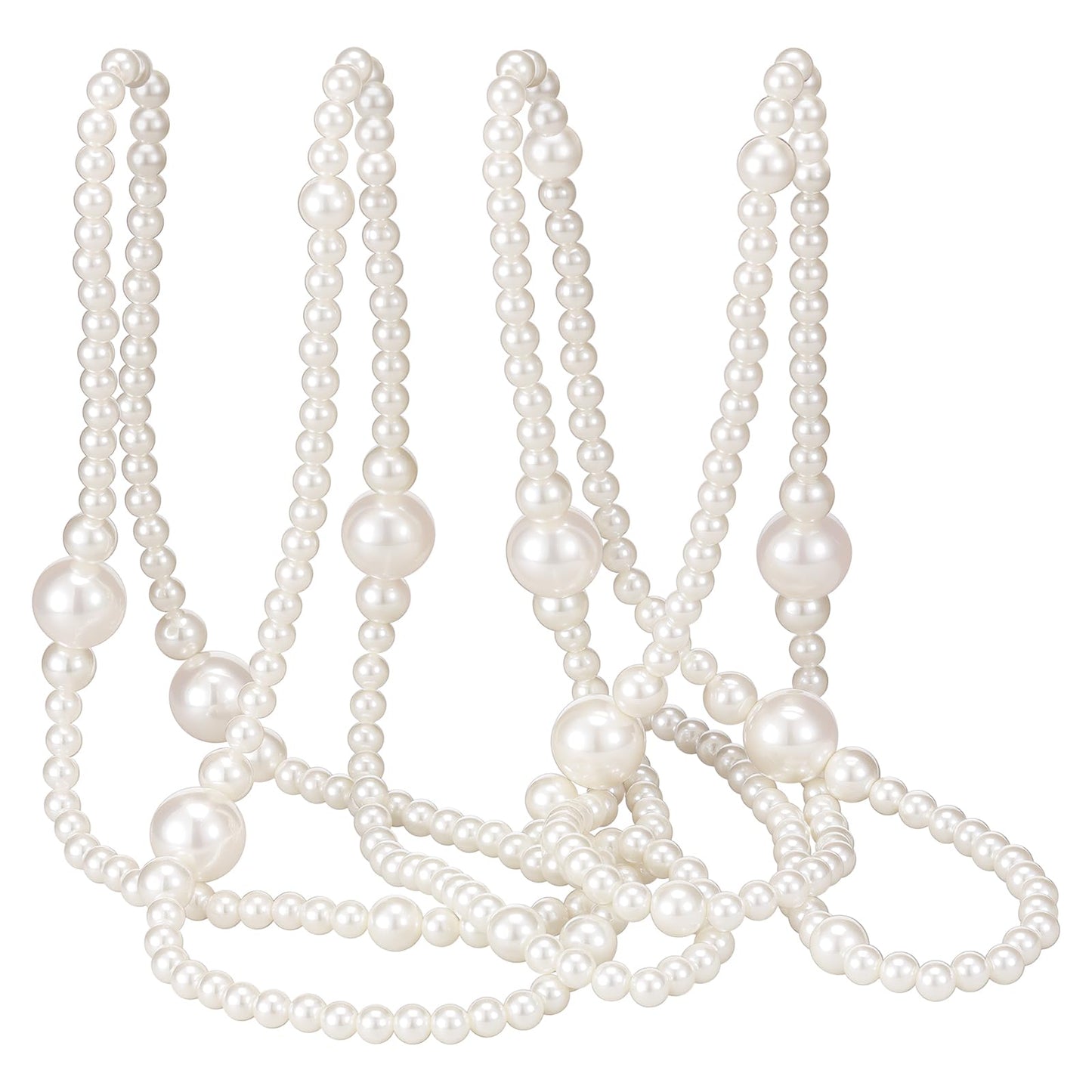 Yalikop 11.8 ft Beige Faux Pearl Beads Garland for Tree Pearl Decoration for Party Large Garland Strand Chain Wedding Decoration for Mantel Fireplace Stairs Wedding Centerpieces Party Favor