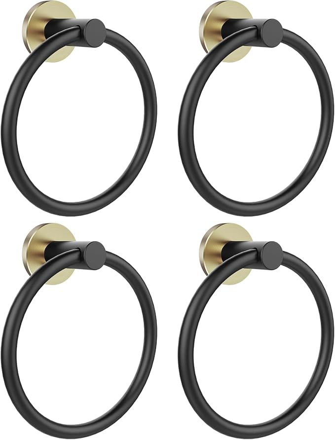 SetSail Towel Holder for Bathroom Wall 4 Packs Towel Ring Stainless Steel Heavy