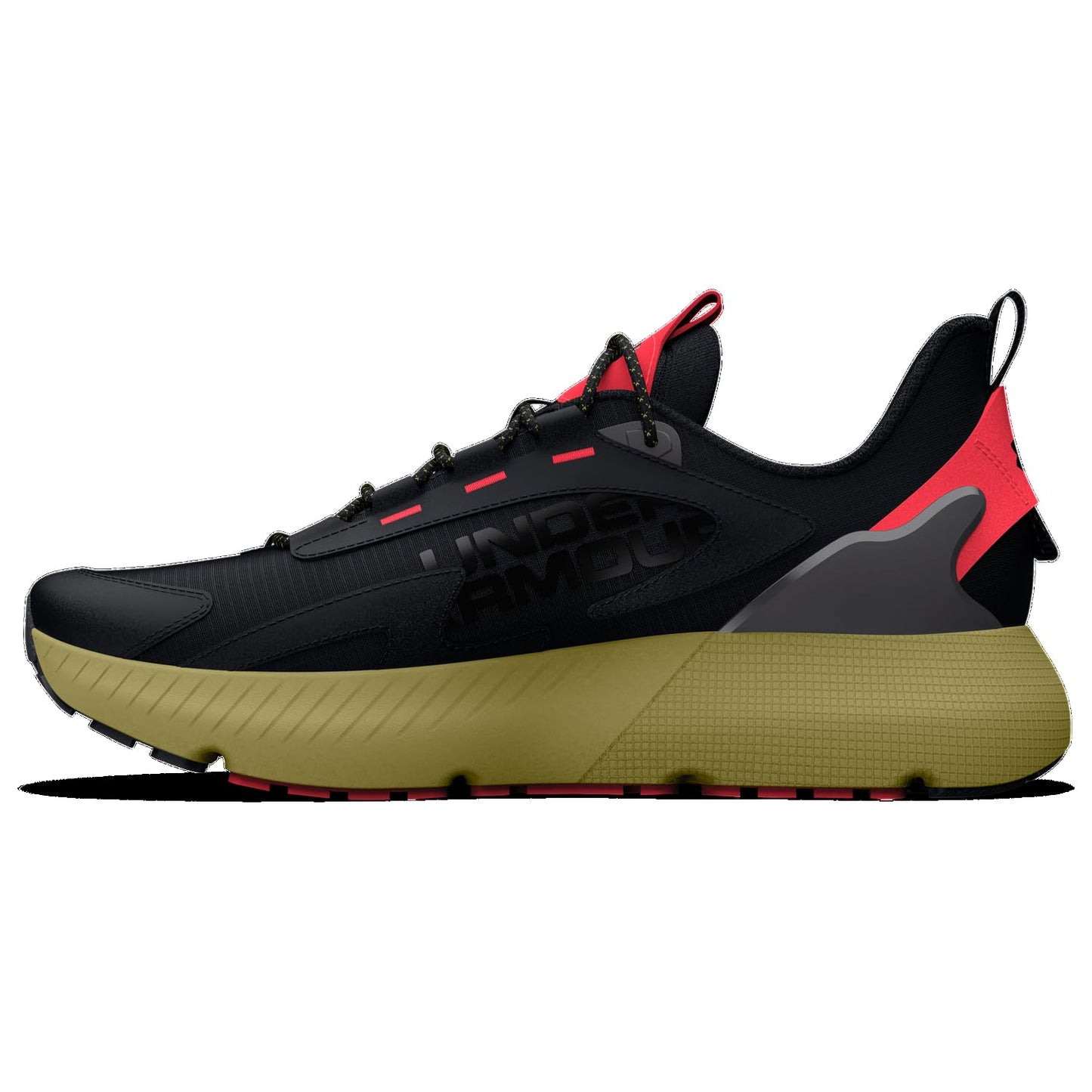Under Armour Men's UA HOVR Mega 2 MVMNT Sportstyle Shoes Athletic Sneakers (Black/Grey/Green/002, US Footwear Size System, Adult, Men, Numeric, Medium, 8.5)