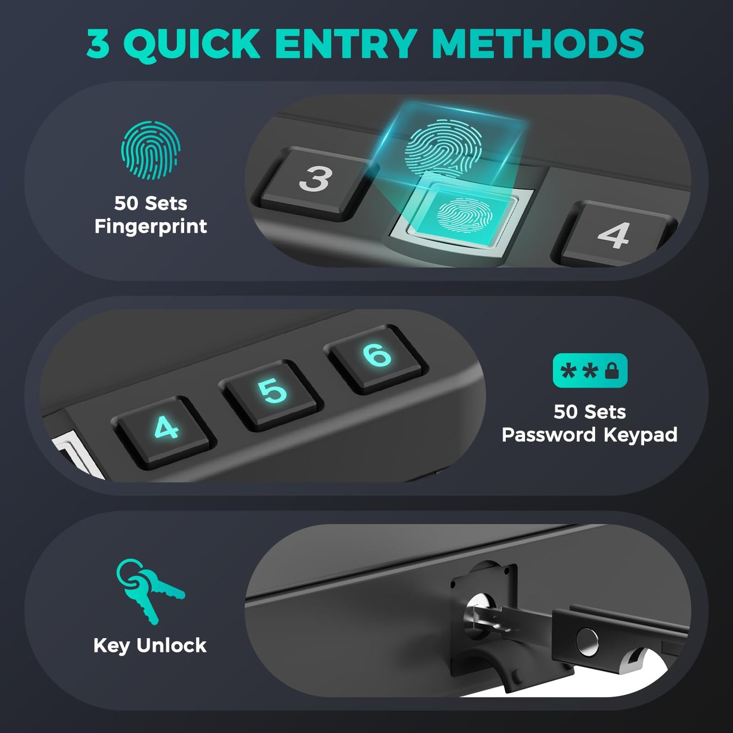 Miisekmy Gun Safe for Handgun Biometric Gun Safe for Car Pistols Safe, Quick Access Handgun Safe with Fingerprint PIN or Key Rechargeable Lock Case, for Home Car Travel Nightstand Bedside or Drawer