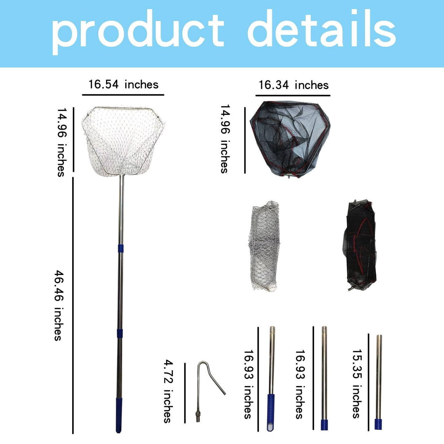 BRZFWLMYDF Chicken Net Catcher Stainless Steel Poultry Catching Nets