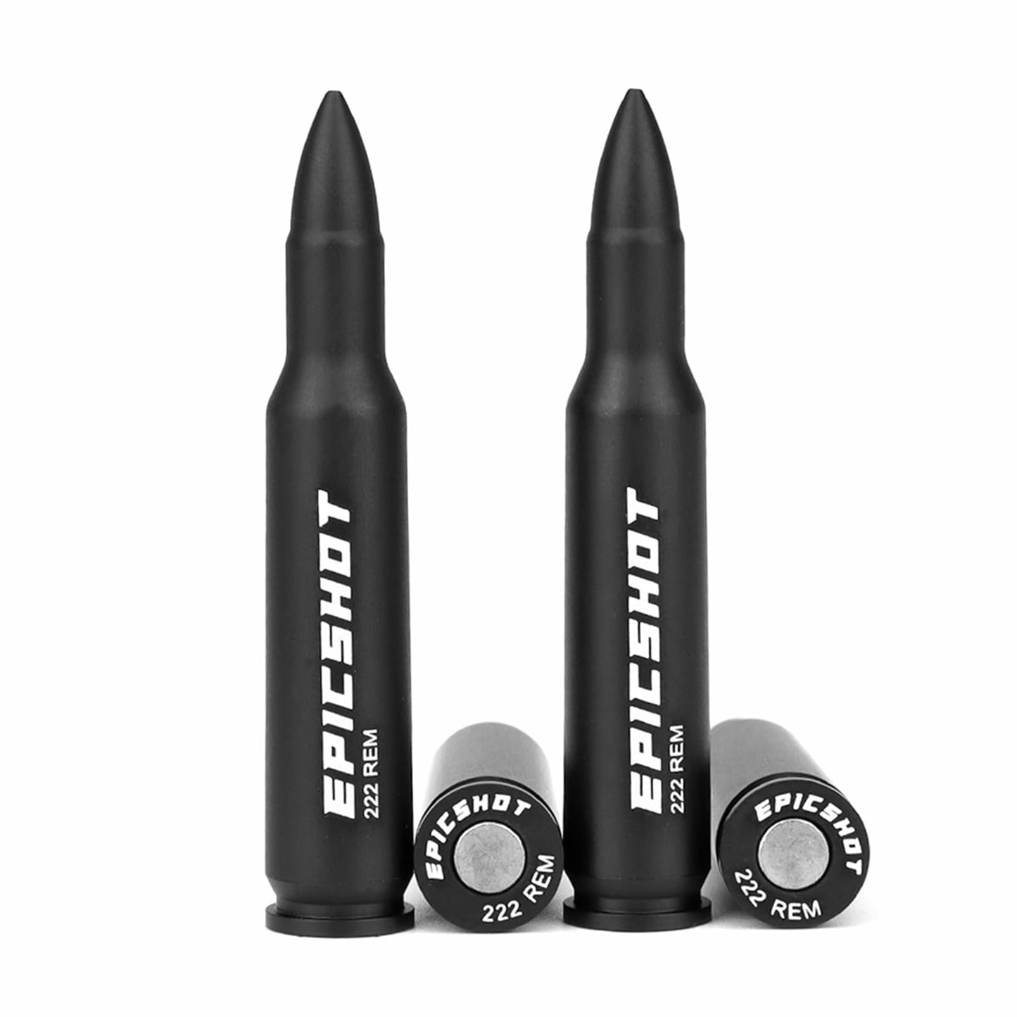 Epicshot Premium Training Metal Snap Caps Black Dry Fire Training Dummy Rounds Practice Safe Loading Firing (222 Rem 4pk)