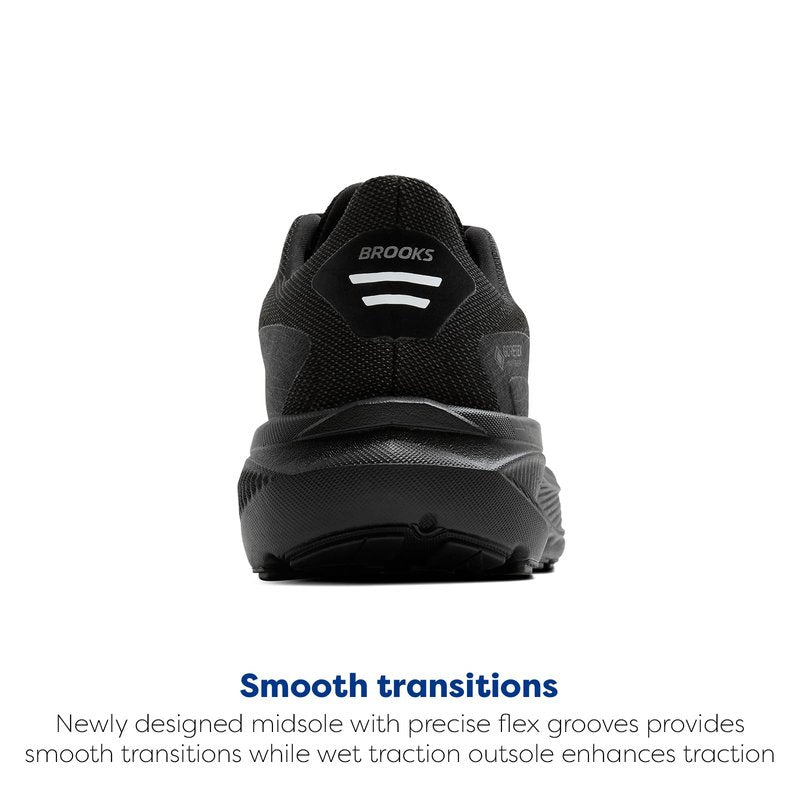 Brooks Women’s Ghost 17 GTX Waterproof Supportive Running & Walking Shoe - Black/Black/Ebony - 8 Medium