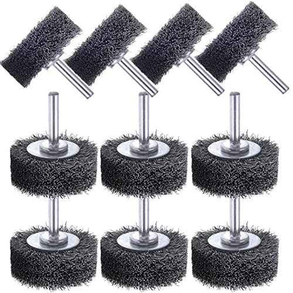 10 Pack Wire Wheel Brush Wire Wheel Brush for Drill Attachment, Rocaris 2 Inch Heavy Duty Wire Brushes Removal Paint Rust & Corrosion, 0.0118" Carbon Steel Wire, 1/4in Shank, 20000RPM
