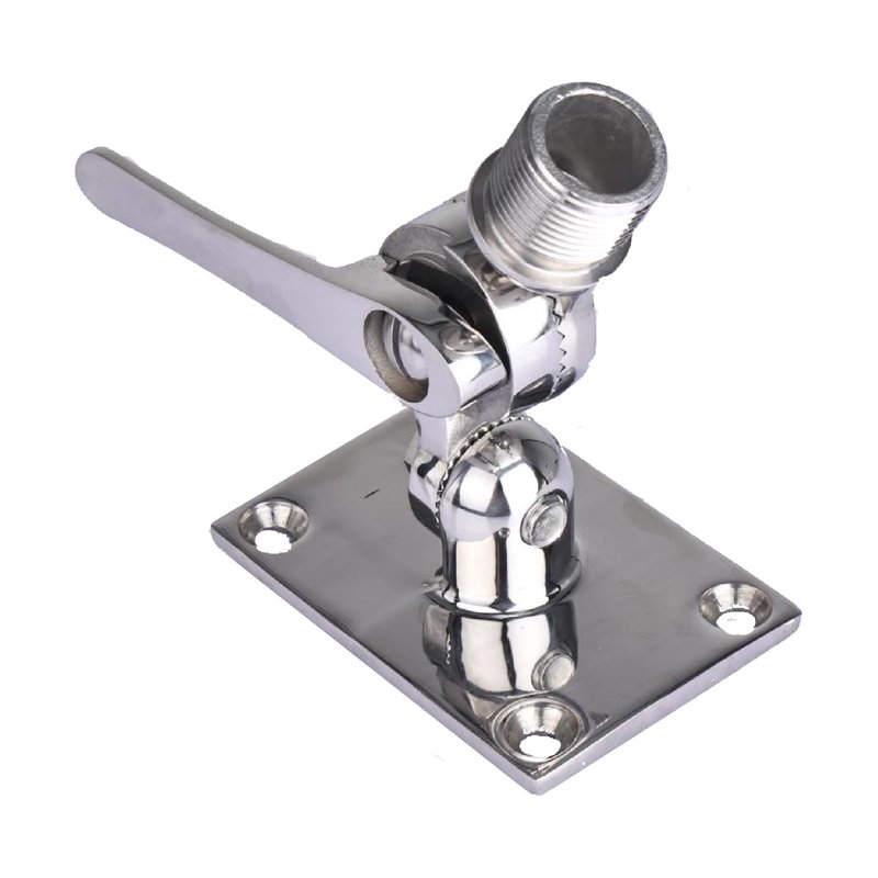 NovelBee Marine VHF Antenna Mount,316 Stainless Steel Antenna Adjustable Base Bracket Holder for Boats