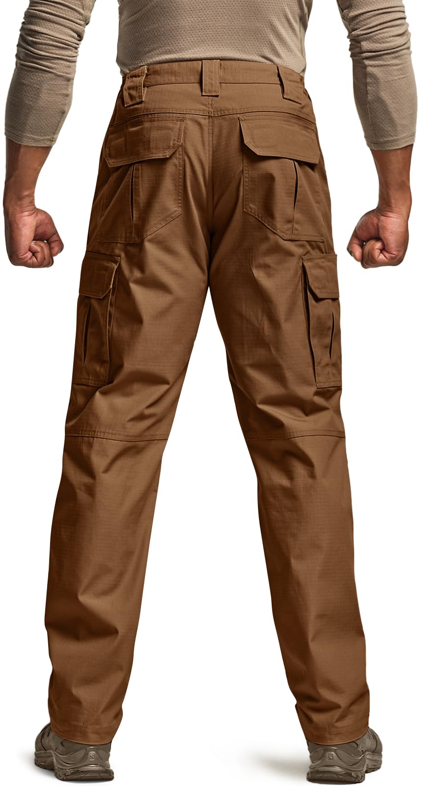 CQR Men's Tactical Pants, Water Resistant Ripstop Cargo Pants, Lightweight EDC Work Hiking Pants, Outdoor Apparel, Raider Copper Brown, 28W x 30L