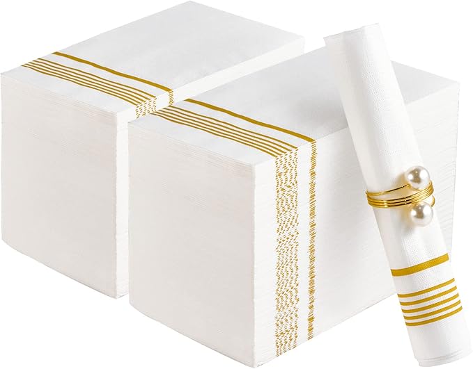 200 Pack Paper Napkins Guest Towels Disposable Premium Quality 3-ply Dinner